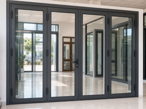 Cửa nhôm Xingfa kính cường lực trưng bày showroom
