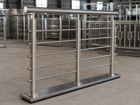Lan can inox 304 tay vịn tròn