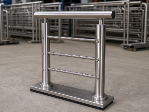 Lan can inox 304 tay vịn tròn D50 bộ 1m