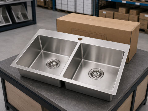 Chậu rửa inox 304 2 hộc