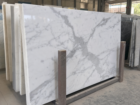 Đá marble trắng vân mây dày 20mm