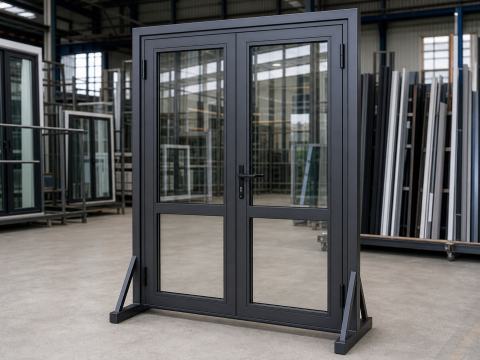 Cửa đi nhôm Xingfa 2 cánh kính cường lực